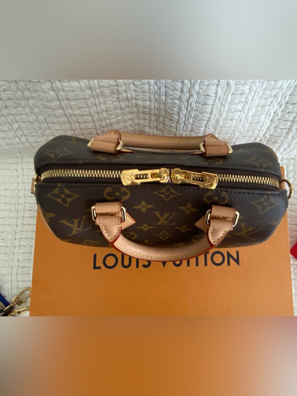 Louis Vuitton Speedy 20 Monogram Canvas Crossbody Bag Vachetta Strap Insert Box - Picture 7 of 16